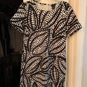 floral and polka dot shift dress